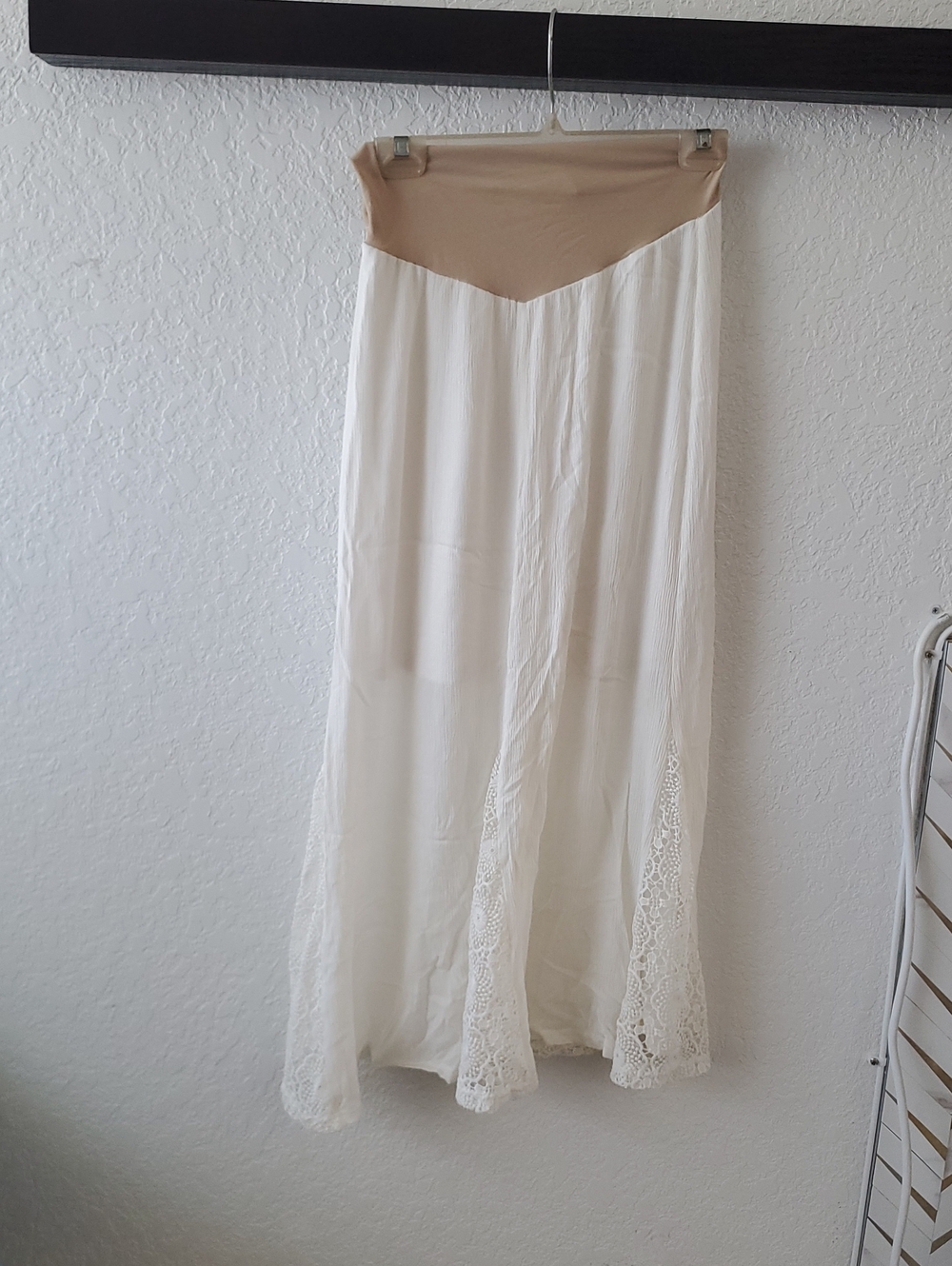 Motherhood Maternity Cream Maxi Skirt, Size S